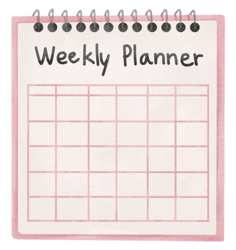 Watercolor weekly planner png