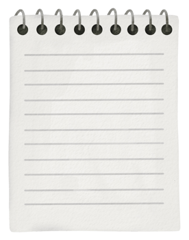 Watercolor spiral notepad png