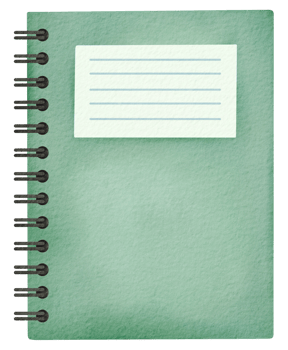 Green watercolor notebook png
