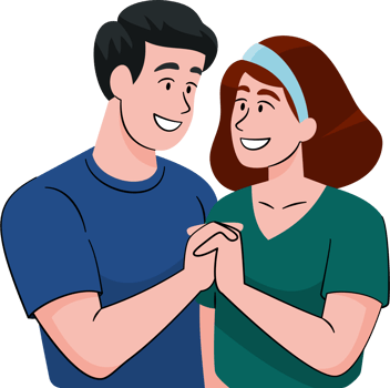 Male female couple embrace each other in love with ethnic diversity and skin color png