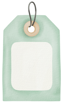 Green watercolor name tag png