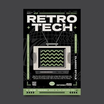 Vintage Tech Graphic Design Flat Poster vector