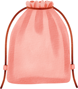 Pink watercolor drawstring bag png