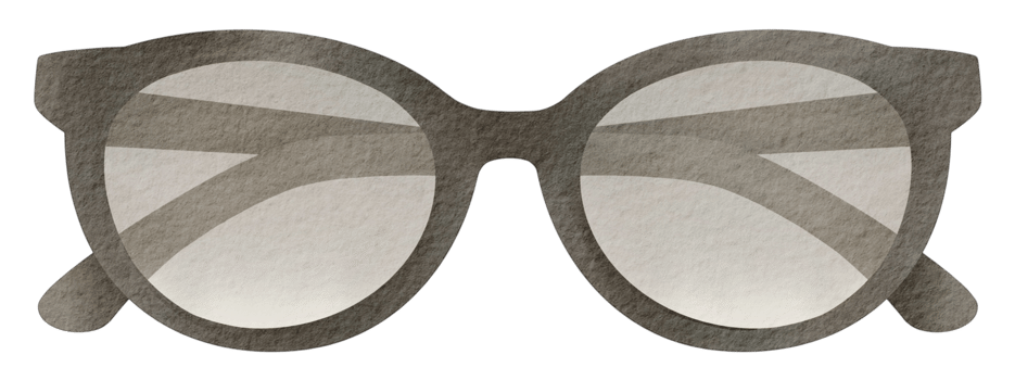 Black watercolor eyeglasses png