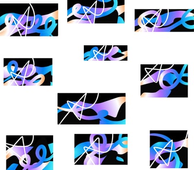 Set of abstract geometric symbols. Colorful geometrical figures illustration vector