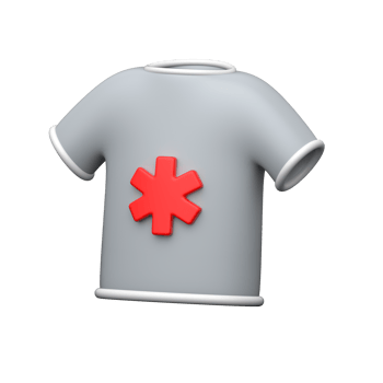 Medical uniform 3d render icon design in modern style png