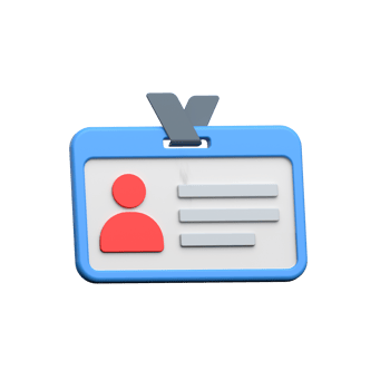 Medical ID card 3D illustration for doctors, nurses, and hospitals. png