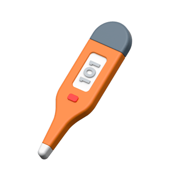 A vibrant, eye-catching 3D model of a digital thermometer. png