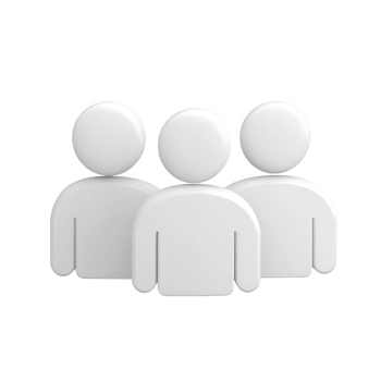 3d icon user Three white teamwork figures standing together, symbolizing a and unity, isolated on abstract transparent background for versatile use png