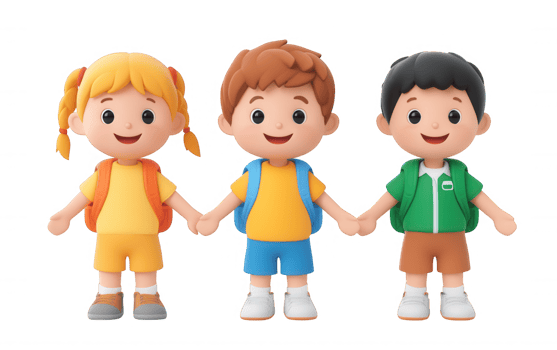 3d icon user Cheerful school leaping skyward, arms raised, radiating transparent spirit against students background png