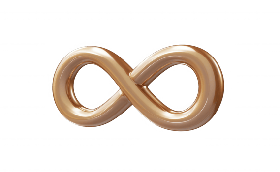 3d icon floating Glossy infinity symbol white on a transparent background, representing limitless possibilities and eternal concepts png