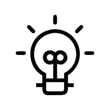 Innovative lightbulb icon represents ideas and creativity vector