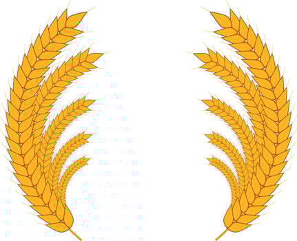 Golden wheat symbol ideal for Oktoberfest beer ads, organic farming logos, harvest events, and food product packaging. vector