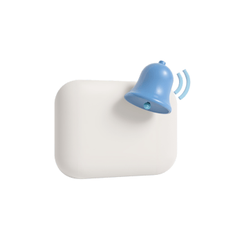 Notification alert icon presentation against a minimalist canvas for online presence clarity png
