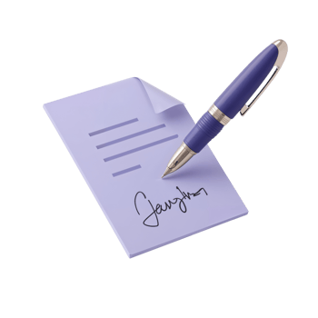 Signing a Document with a Stylish Pen on a Minimalist Isolated Transparent Setup png
