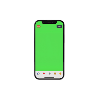 Smartphone Mockup Displaying Vibrant Green Screen Against Minimalist Isolated Setting for Tech png