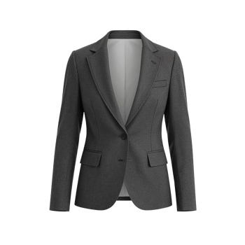 Elegant graphite business blazer floating on a transparent backdrop conveying formality and png