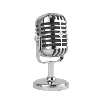 Vintage Microphone Radiating Elegance against a Seamless backdrop for creative projects png