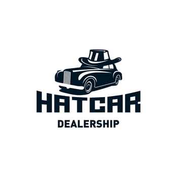 Hat car logo design. Awesome our combination classic car with hat logo. A classic car and hat logotype. vector