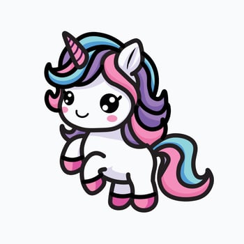Illustration Graphic Cartoon of a Unicorn Icon, Symbol of Imagination and Wonder vector