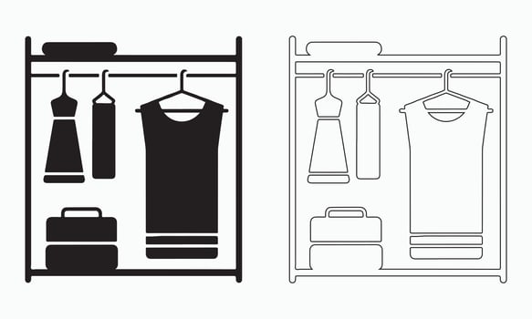 Wardrobe with Drawers and Hanging Space vector
