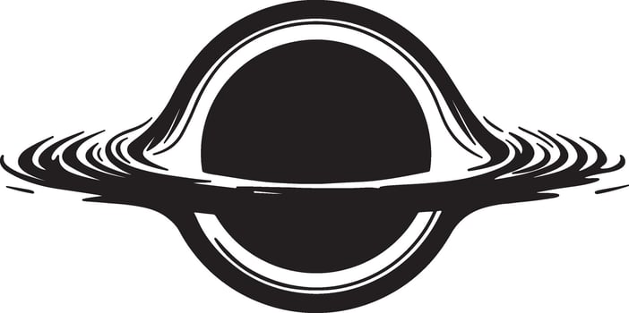 Dramatic Black Hole Illustration A Stylized Depiction of a Gravitational Singularity in Space, Evoking a Sense of Mystery and the Sublime vector