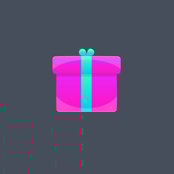 Cute Cartoon Gift Icon Flat Pink Pack Turquoise Bow Packr Design vector