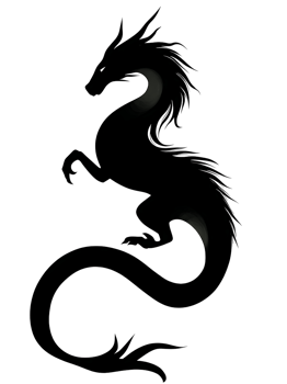 Black dragon isolate on transparent background png