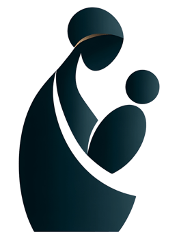 Minimalist icon of mother holding baby png