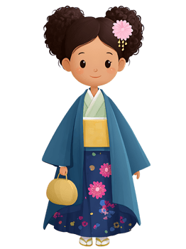 Young Woman in yukata. png