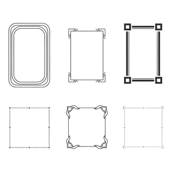 Art of elegant art deco golden geometric ornate border elements and centerpiece isolated on white background vector