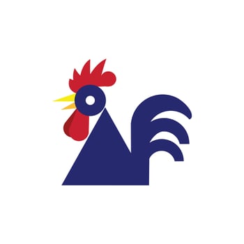 Rooster Minimalist Geometric Modern Creative Design Template Logo vector
