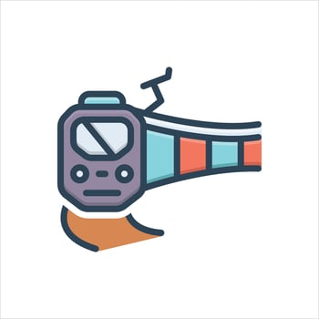 Color icon locomotive vector