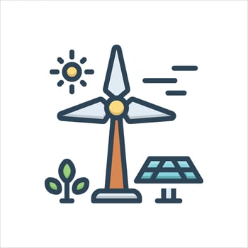 Color icon renewable-energy vector