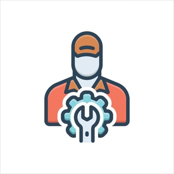 Color icon technician vector