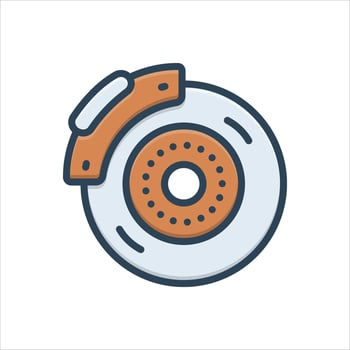 Color icon disc-brake vector