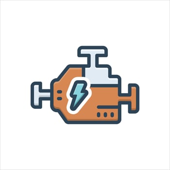Color icon engine-turn-up vector