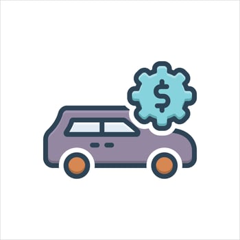 Color servicing-costs icon vector