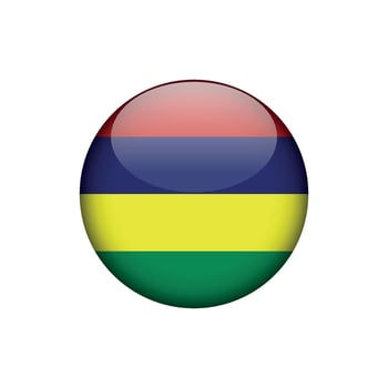 Mauritius Flag Circle Button Template vector