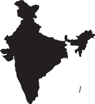 India Map Silhouette vector