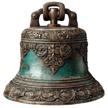 Antique Tibetan Singing Bell Patina Detail Asian Art png