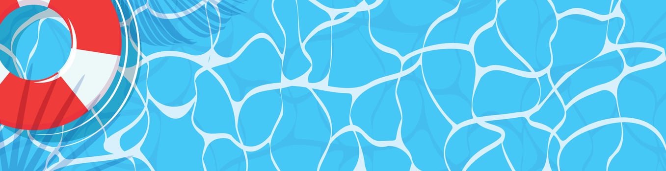 Lifebuoy floating in a pool vector
