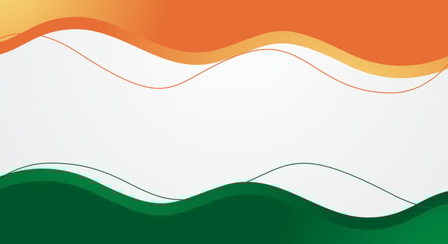 Orange and green abstract wave background, Indian national flag vector