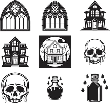 Stylish Haunted Silhouette Collection vector