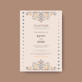Elegant wedding invitation for Kevin and Jessie vector