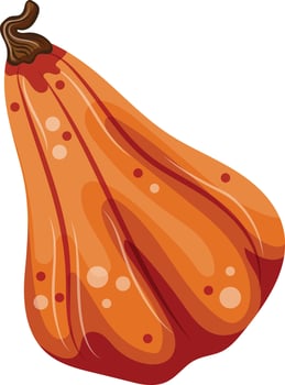 Autumn orange pumpkin icon of long shape in cartoon style, for autumn designs, patterns or cards vector