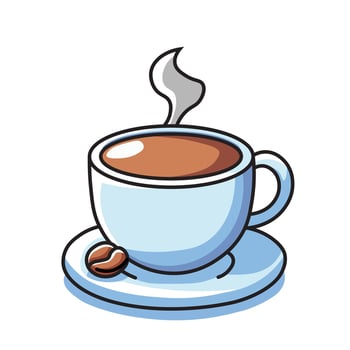 Illustration Graphic Cartoon of a Hot Coffee Cup with Steam vector