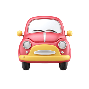 3D Rendering Funny Style Retro Car Front View Automobile Transportation png