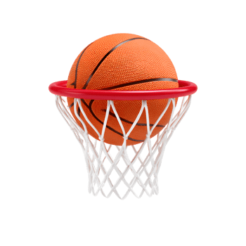 Clean Render Basketball Inside Hoop Goal Achievement Sport Equipment png