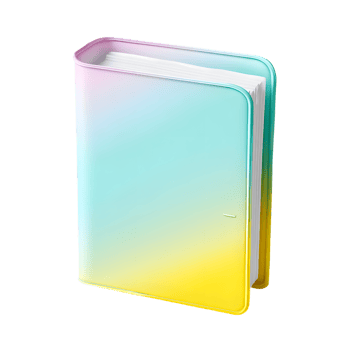 Gradient Colored Book Close-Up Illustration for Education and Literature Material png